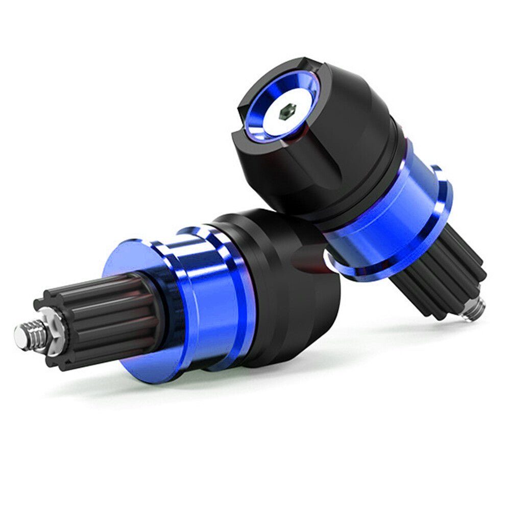 Pair CNC Aluminum Motorcycle ATVs Handlebar Grips Bar End Cap Plugs Slider Blue Q