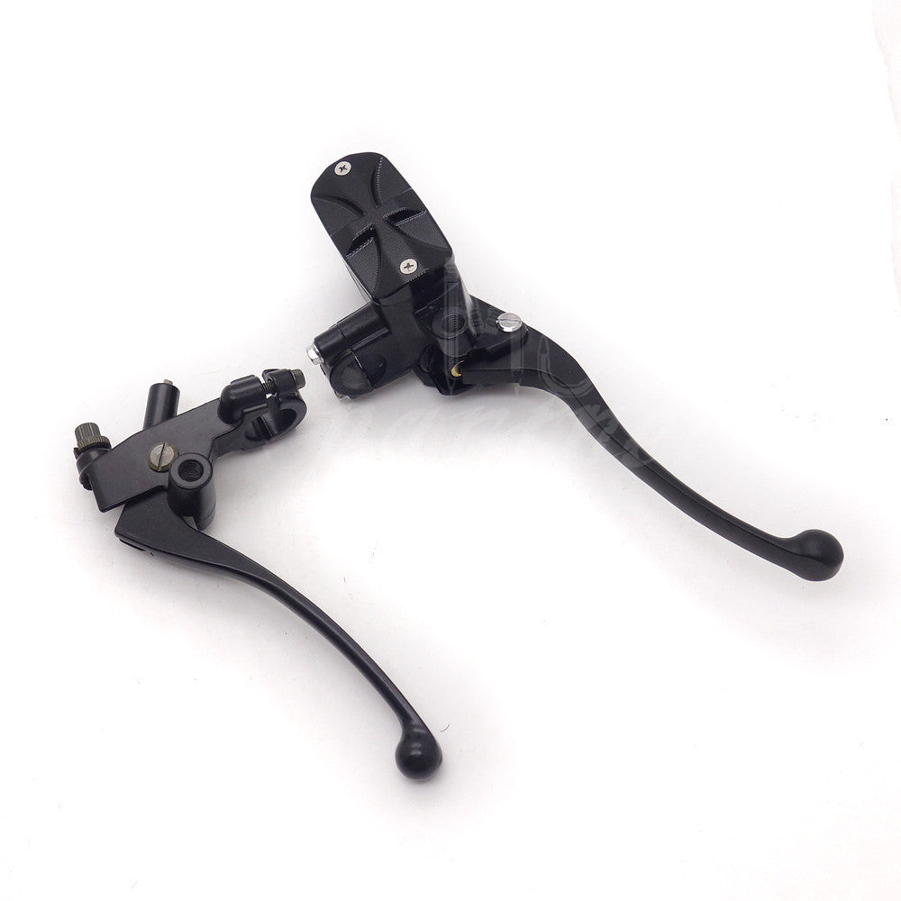 7/822mm Black Cross Handlebar Control Reservoir 14mm Bore Brake Clutch Levers Q