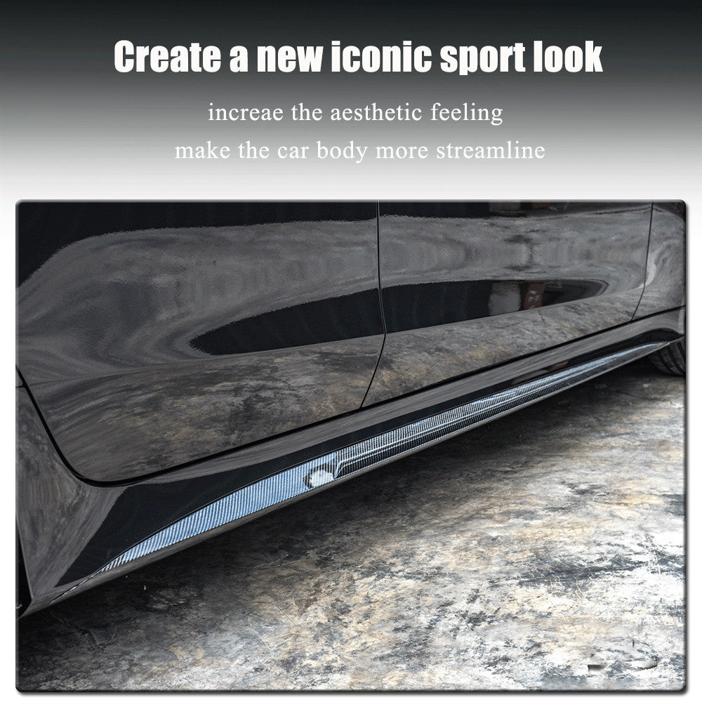 for Benz C257 CLS400 CLS550 CLS63 AMG 18-19 REAL Carbon Side Skirts Lip Spoiler