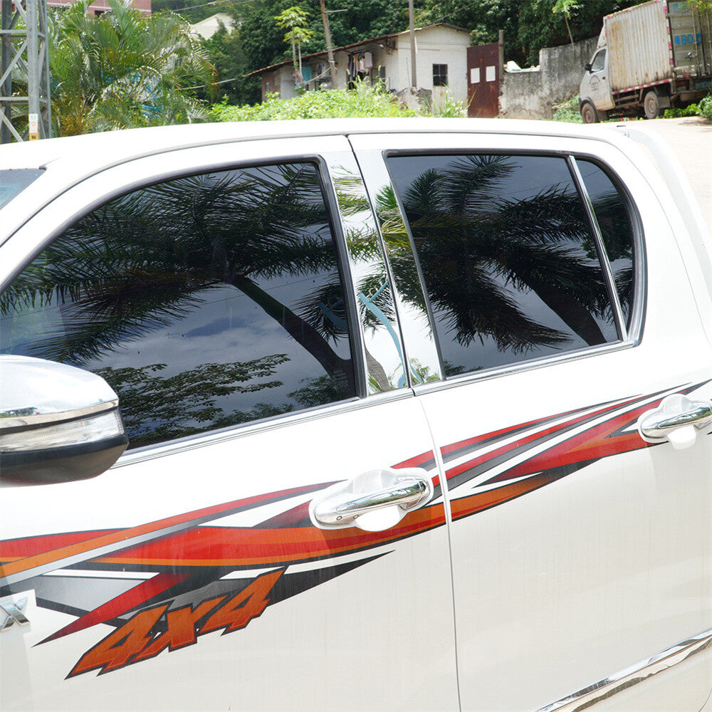 For T@yota Hilux Revo 2015-21 Window Pillar Posts Panel Door Trim Steel Chrome¡Á6