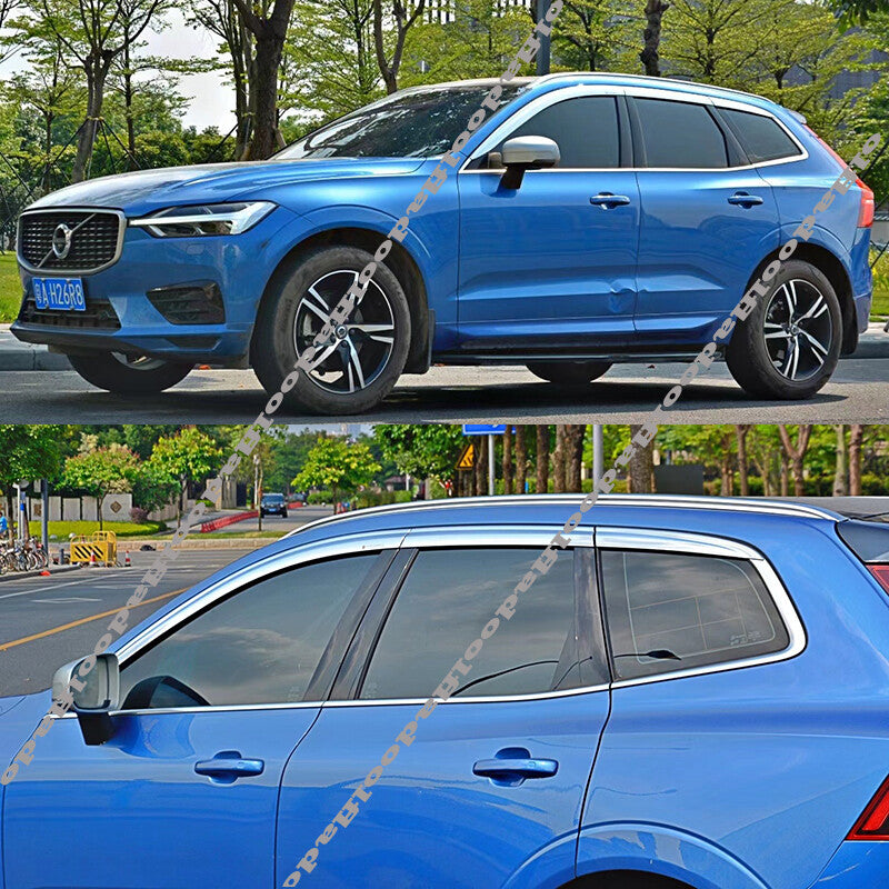 for Volvo XC60 2018-24 Chrome Window Visor Vent Sun Shade Rain Guard Door Visor