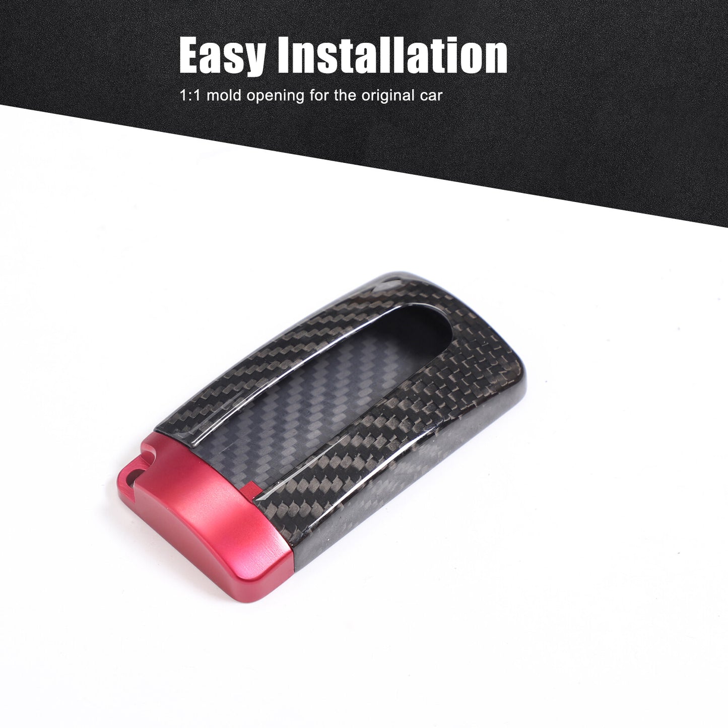Carbon fiber GTR style keychain protective case with red accents for Nissan for Infiniti oval remote control