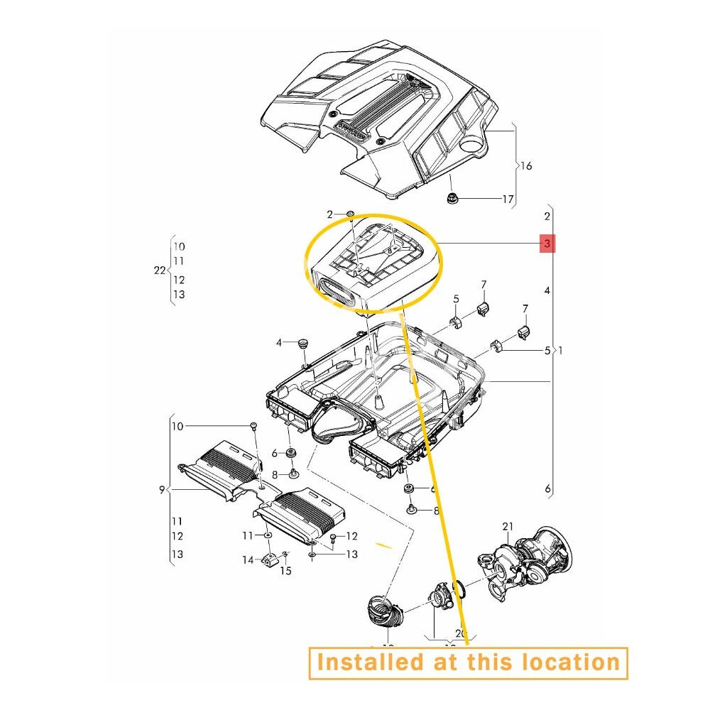 Equipment Manufacturer ( ) kit for Bentley for Bentayga engine compartment and oil filter: 06M198405F 4M0133843E