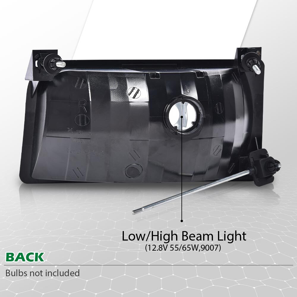 Fits 1992 - 1996 for Dual Clear Halogen Headlight Kit Left and Right - v