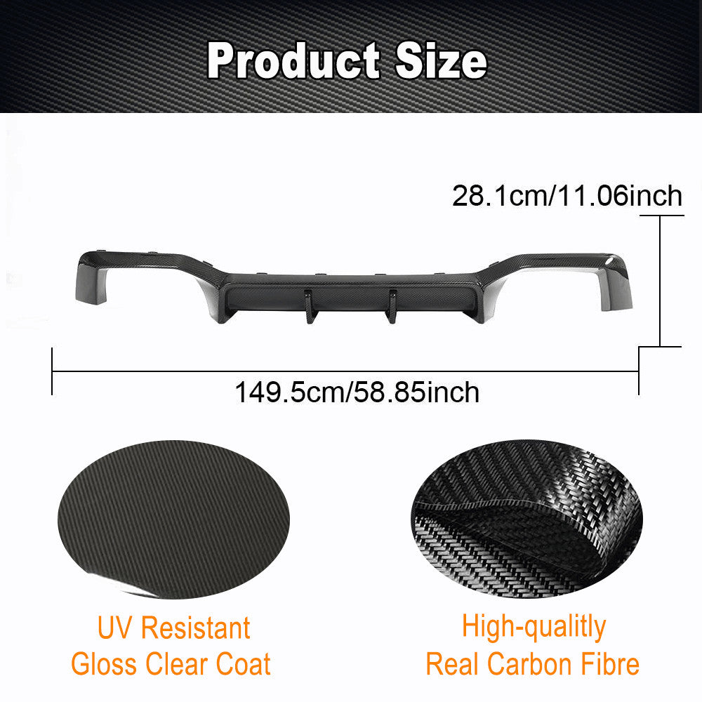 for BMW X4M Competition G02 F98 LCI REAL CARBON Rear Bumper Diffuser Lip Spoiler