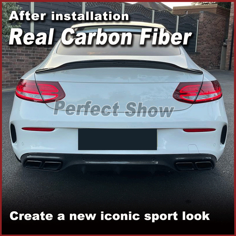 Fit for Mercedes C205 C63 Coupe 2015-17 REAL Carbon Rear Bumper Diffuser Lip