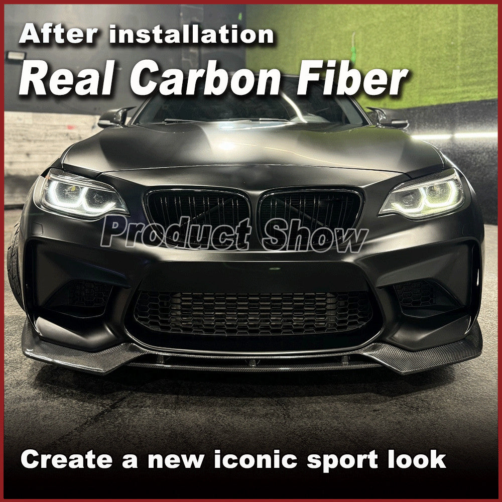 for BMW 2Series F87 M2 Coupe 2016-20 REAL Carbon Fiber Front Bumper Lip Spoiler