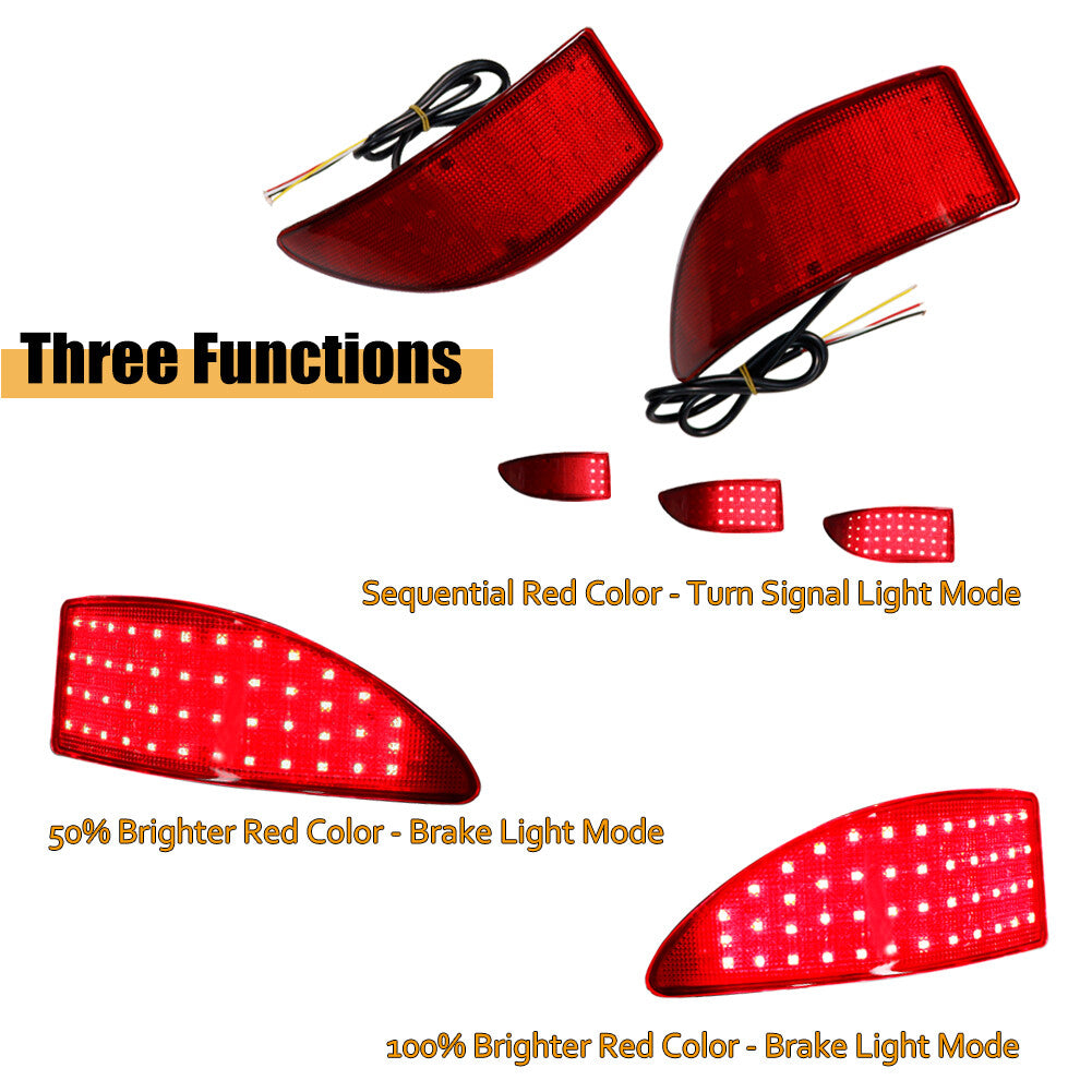 2-piece red lens LED bumper reflector rear light suitable for 06-13 Gen2 for Lexus IS250 IS350- v