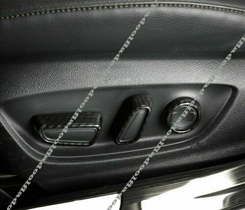 6X Carbon Fiber for Seat Adjustment Button Cover Trim for Toyota Highlander 2020-23