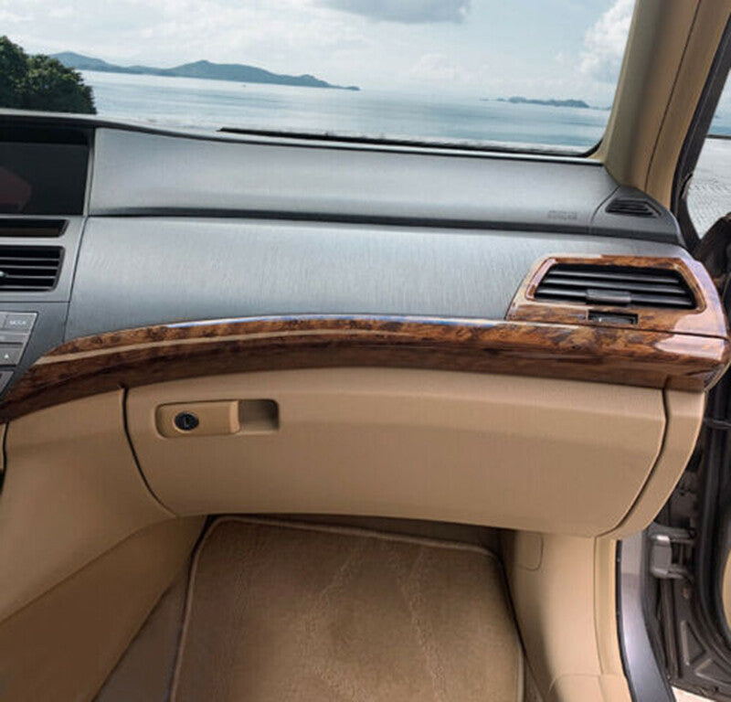 3X for Honda Accord 2008-2013 Wood Grain Central Console Instrument Strips Trim