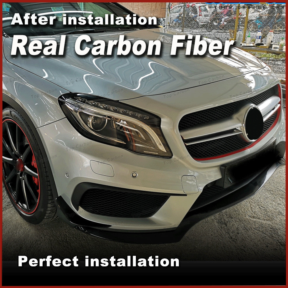 REAL CARBON Front Bumper Splitter Fins Canard for Mercedes-Benz GLA 45 14-18