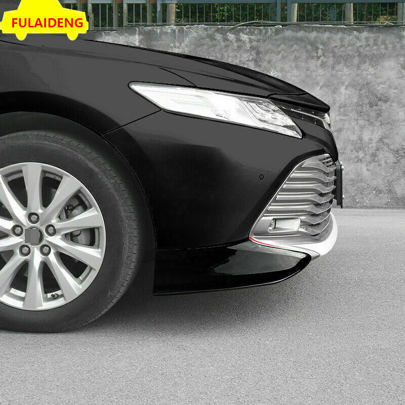 for Toyota for Camry 2018-2020 Glossy Black Front Bumper Guard Lip Corner Cover Trim