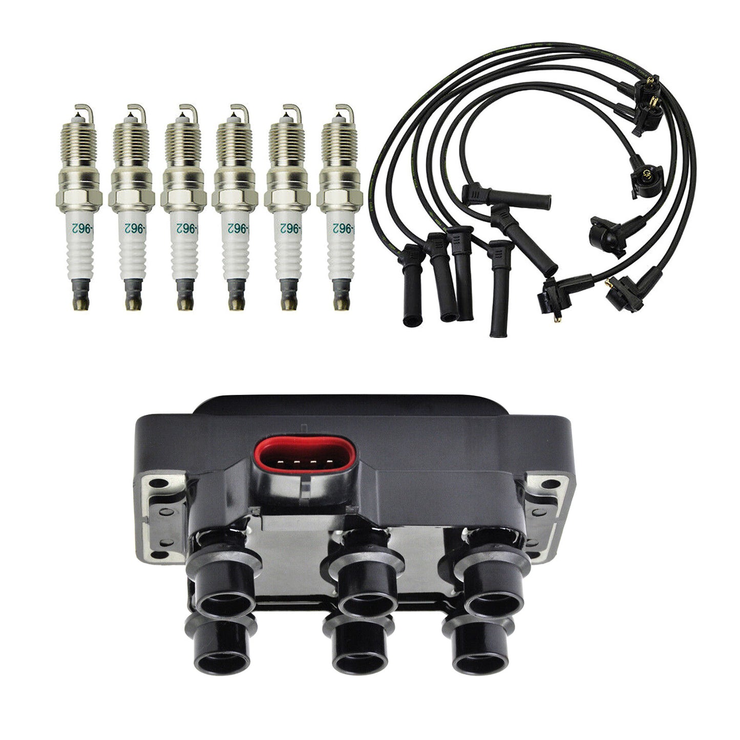 Ignition Coil 6pcs Spark plug 6pcs Wire for Ford for Mustang V6 2005-2010