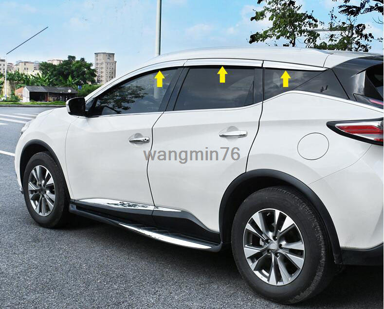 for Nissan Murano 2015-2019 Chrome Window Visor Vent Shield Sun Rain Guard Decor