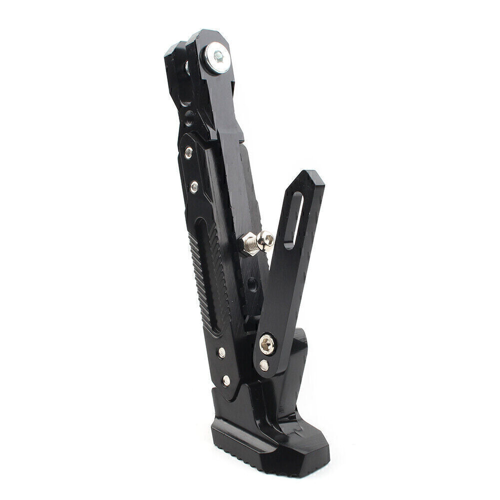 BLK Stainless steel Motor Non-slip Adjustable Kickstand Foot Side Support Stand Q