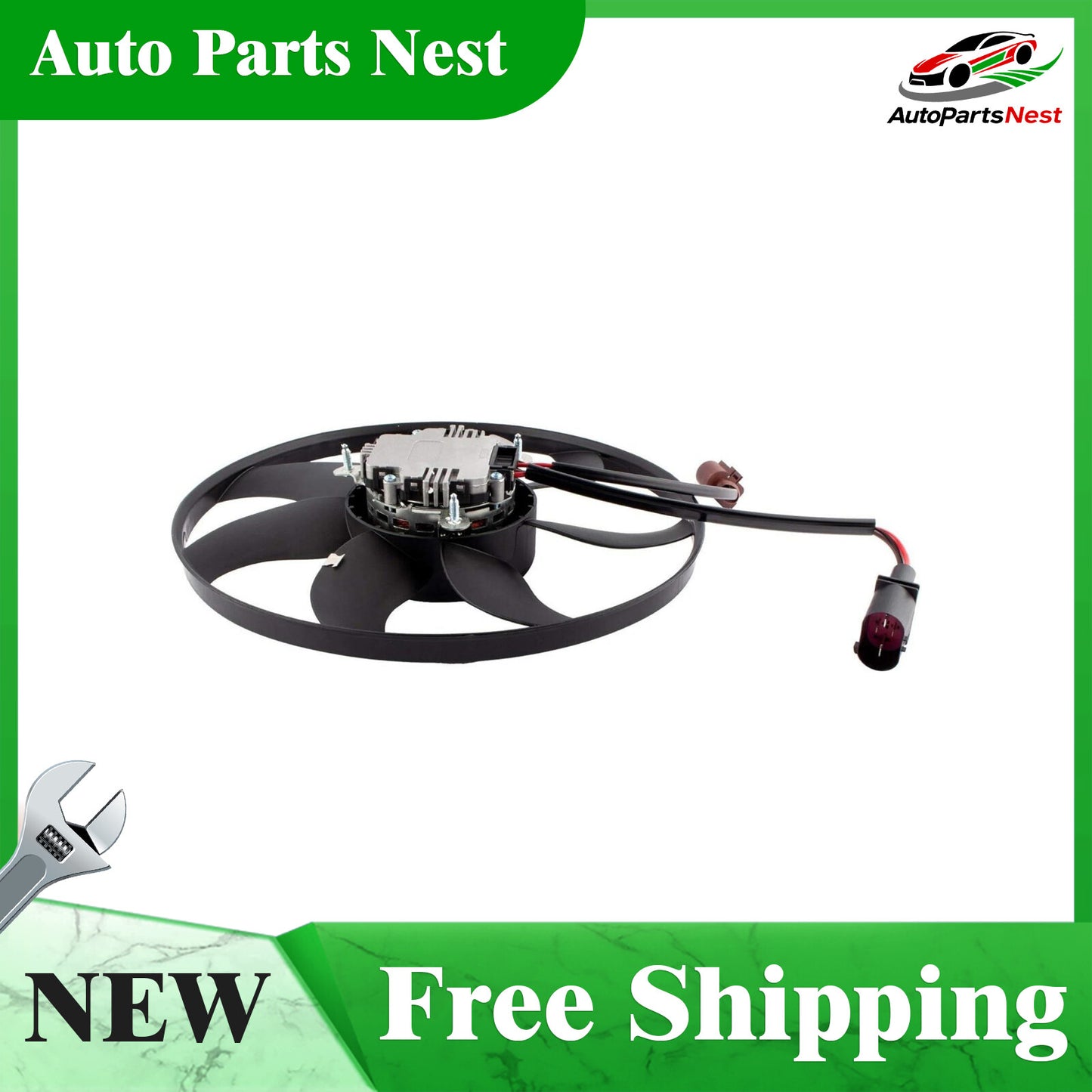 Radiator Cooling Fan with Control Module for VW for Golf Beetle for Jetta for Passat for Audi A3 Q