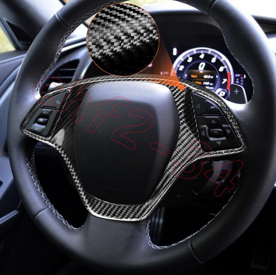 Dry Carbon Inner Steering Wheel Decor Cover Trim for Chevrolet for Corvette C7 14-19