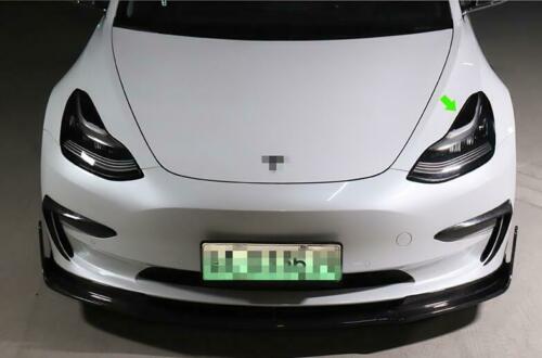 for Tesla Model 3 2017-2023 Gloss Black Front Headlight Lamp Eyebrow Strip Trim