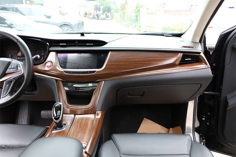 for Cadillac XT5 2017-2024 Matt Wood Grain Central Console Instrument Strip Trim