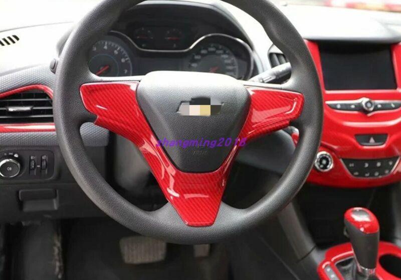 11-Piece Red Carbon Fiber Style Interior Trim Kit for Chevrolet for Cruze 2017-2019