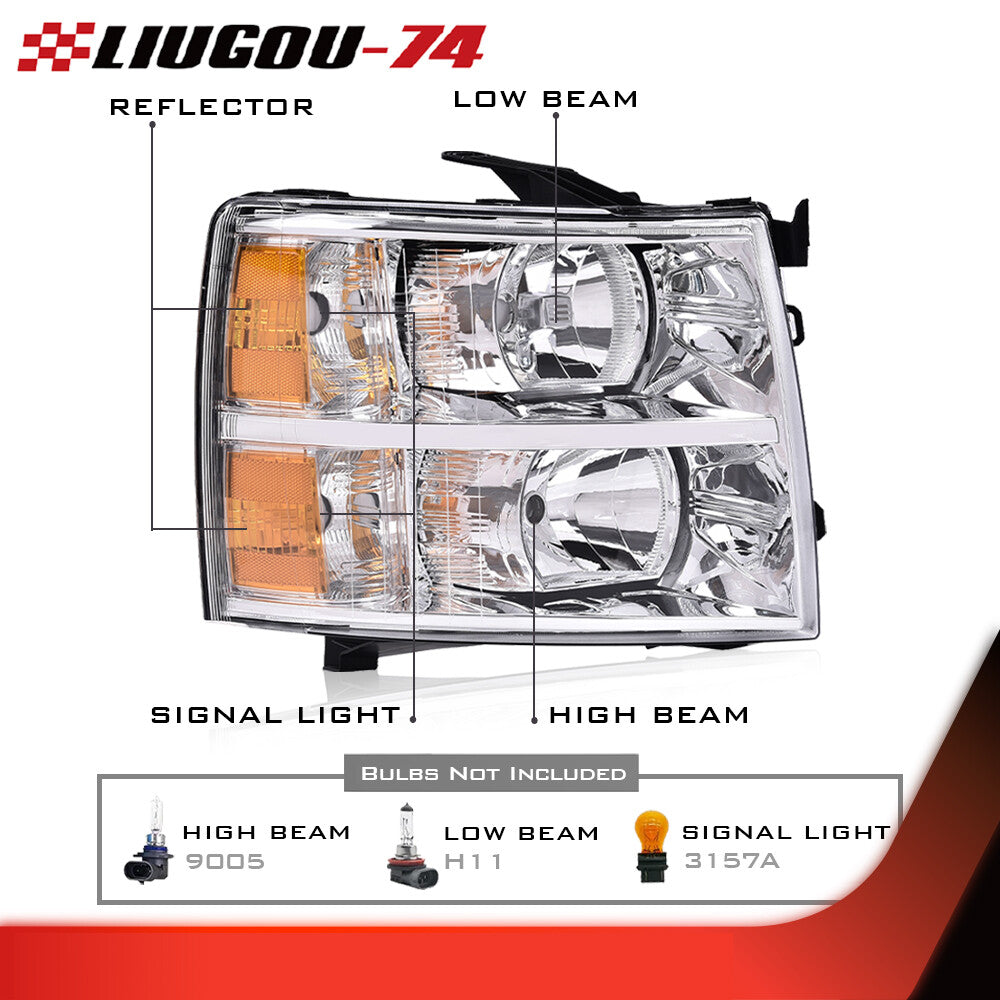 for CHRome/Amber Corner Light RH Fits 2007 - 2014 for Silverado - v