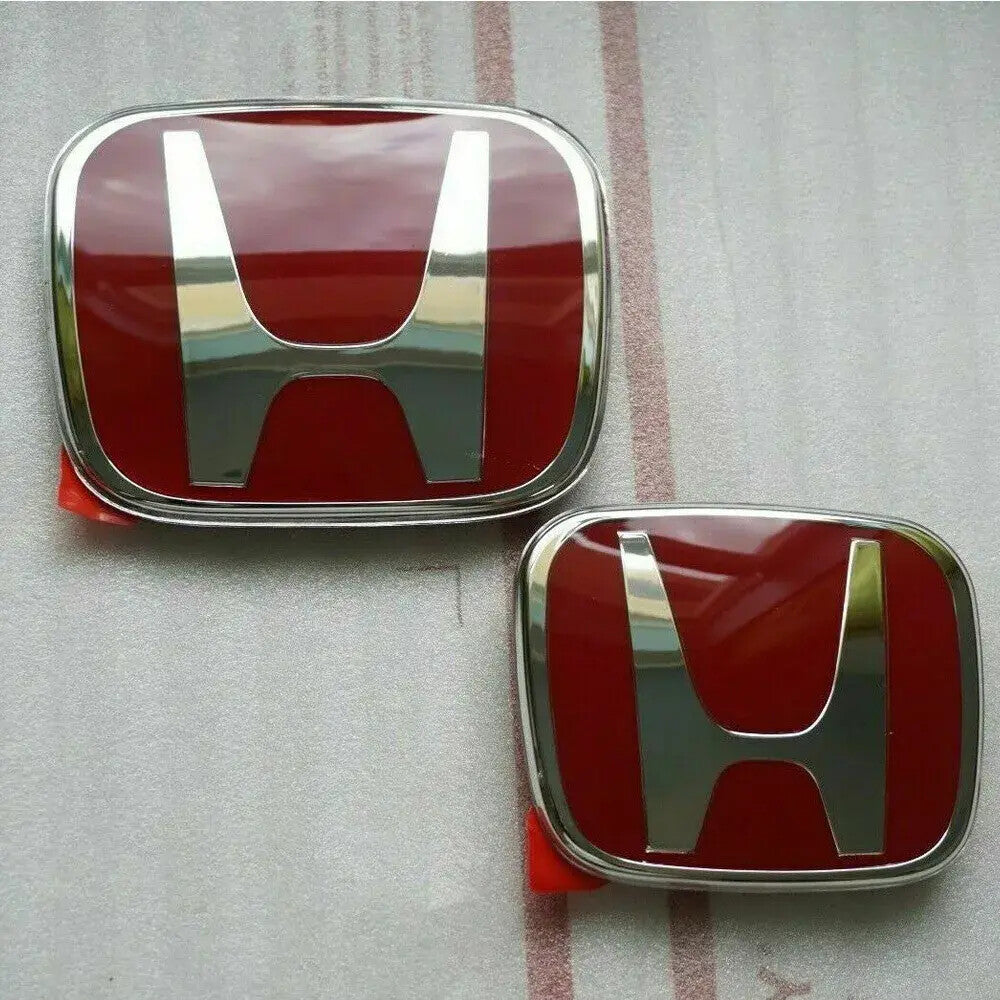 Two-pack of red H badges for the front and back, suitable for 2016-2021 for CIVIC SEDAN 4DR badges.