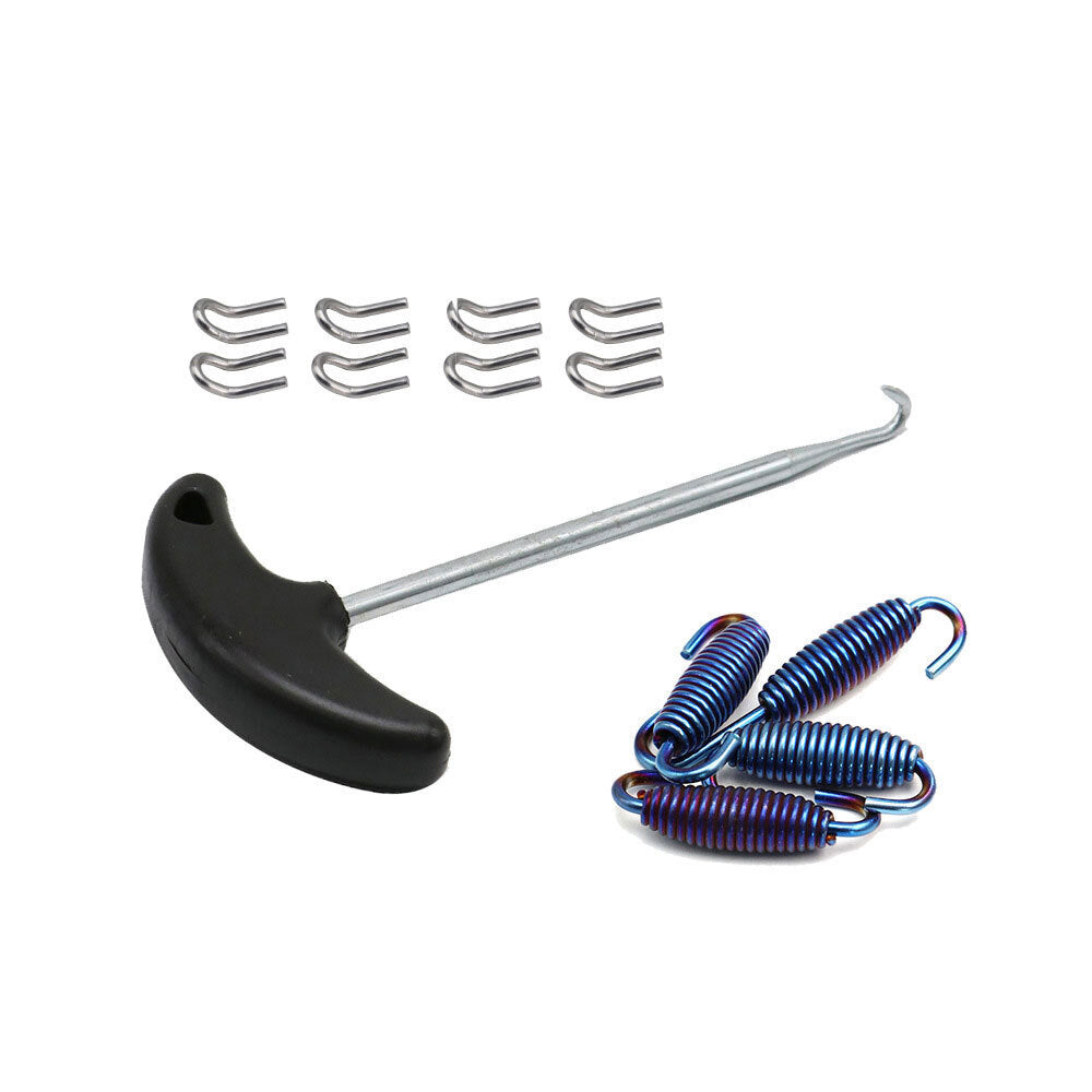 Stainless Steel Mounting Springs Hooks Set Link Motorcycle Exhaust Pipe Muffler