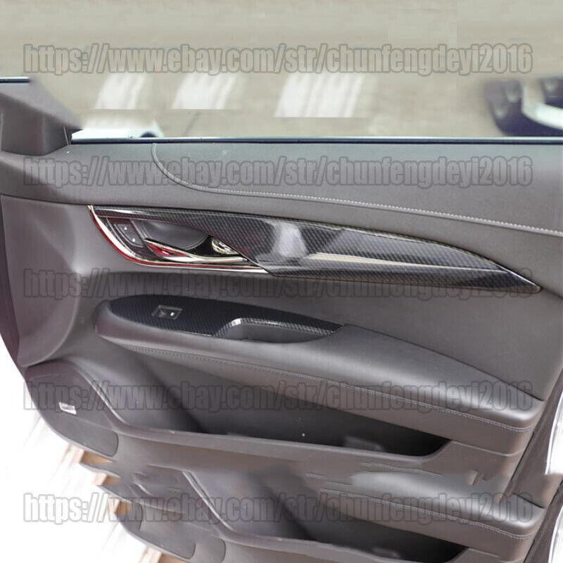 Carbon Fiber ABS Interior Door Panel Cover Trim 4PCS for Cadillac ATS 2013-2019