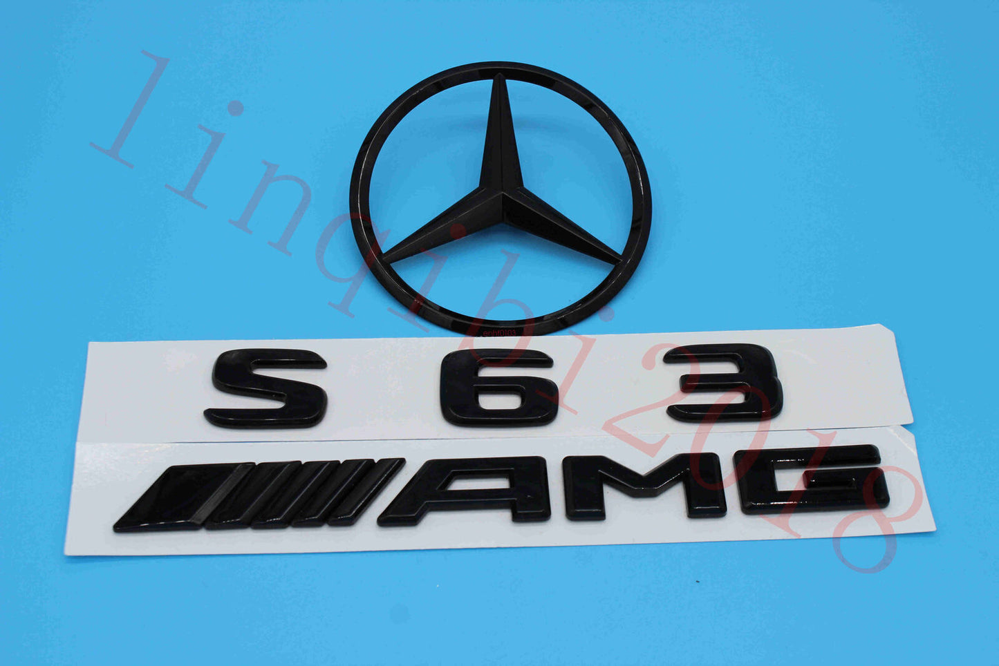 Gloss Black S63 AMG Trunk Logo Sticker Decal Emblem Badge Package for W221 S63