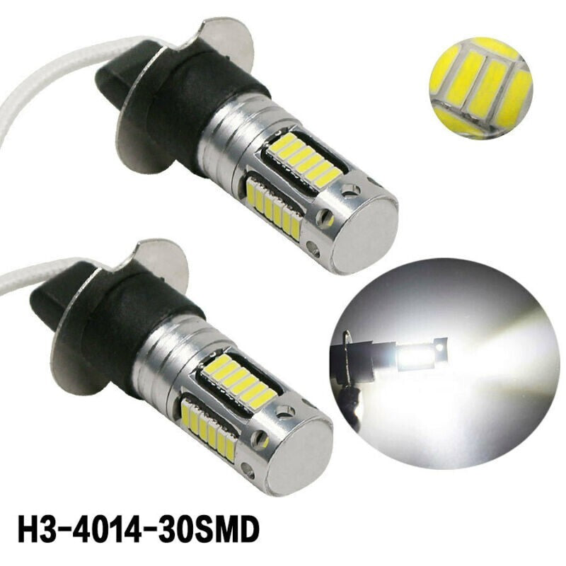 2pc H3 LED 100W Super Bright Fog-Light Bulbs 6000K White/Canbus Conversion,DC12V v