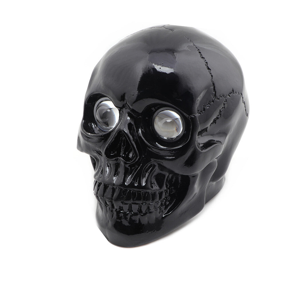 Custom Motorcycle Black LED Retro Skull Headlight Head Lamp for Harley for Yamaha Q