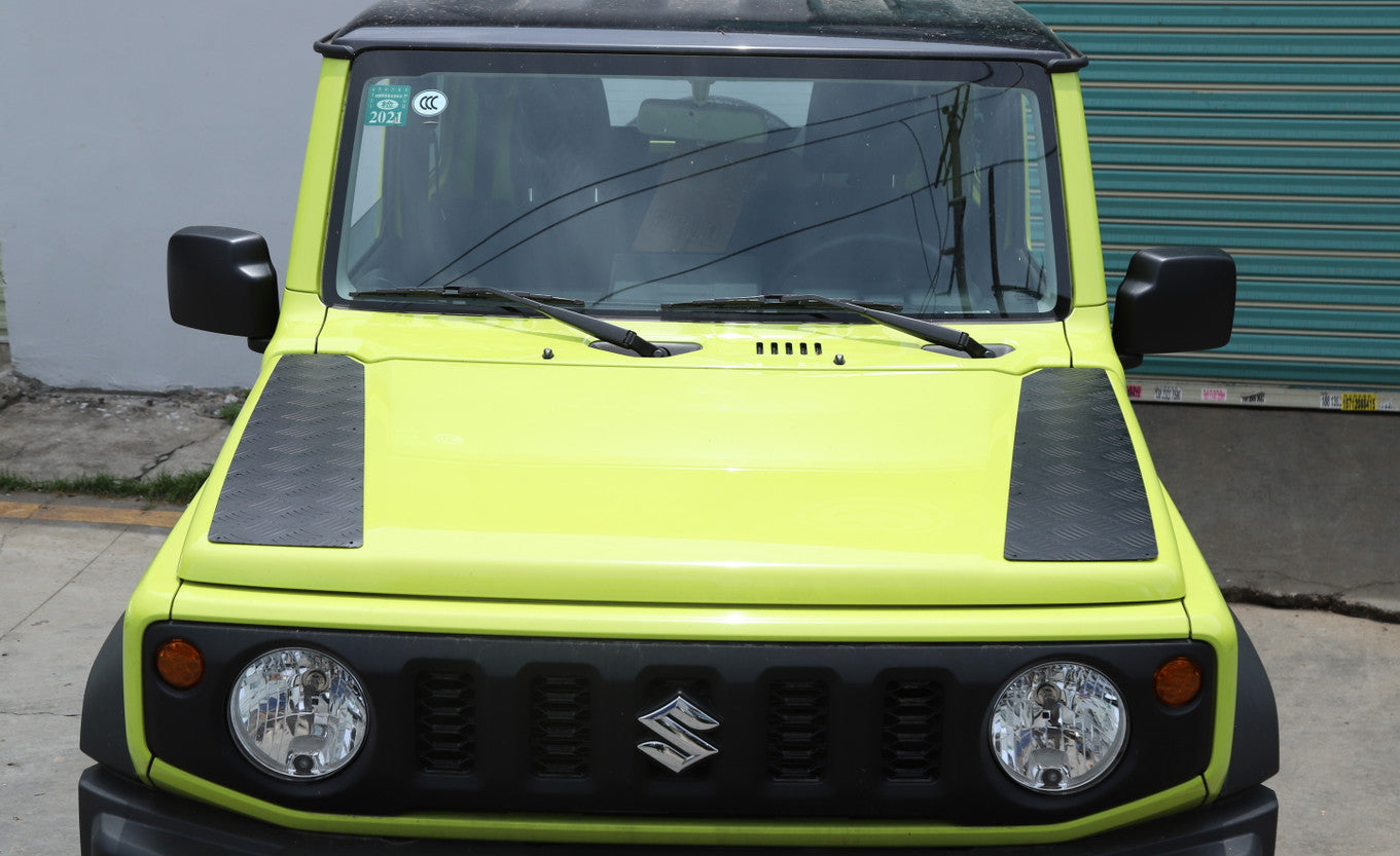 For 19-23 for Suzuki for Jimny black alloy Front Hood Bonnet Molding Cover Trim 2PCS B n
