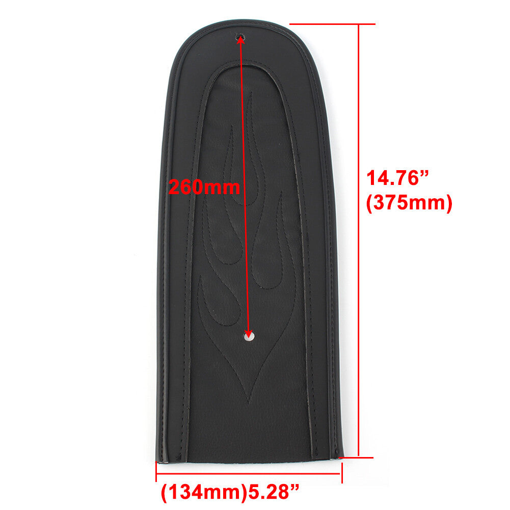 Flame Stitch Leather Rear Fender Bib Black for Harley Dyna 2006-2017 Motorcycle
