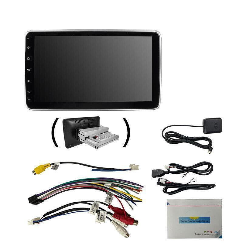 10.1 1 Din Car Stereo Multimedia Player Radio AUX FM BT Touch Screen Mirrorlink