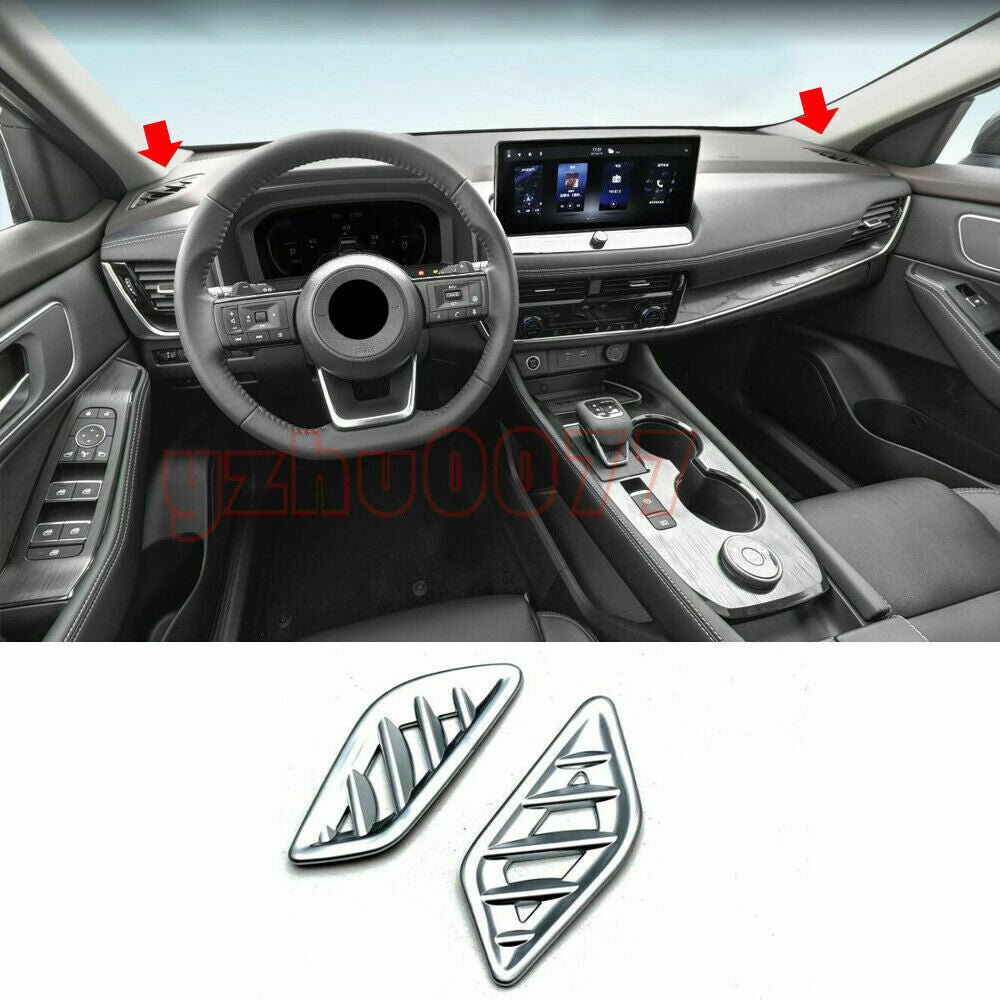 for Nissan Rogue 2021-2023 Silver Dashboard Front Side Air Outlet Cover Trim 4