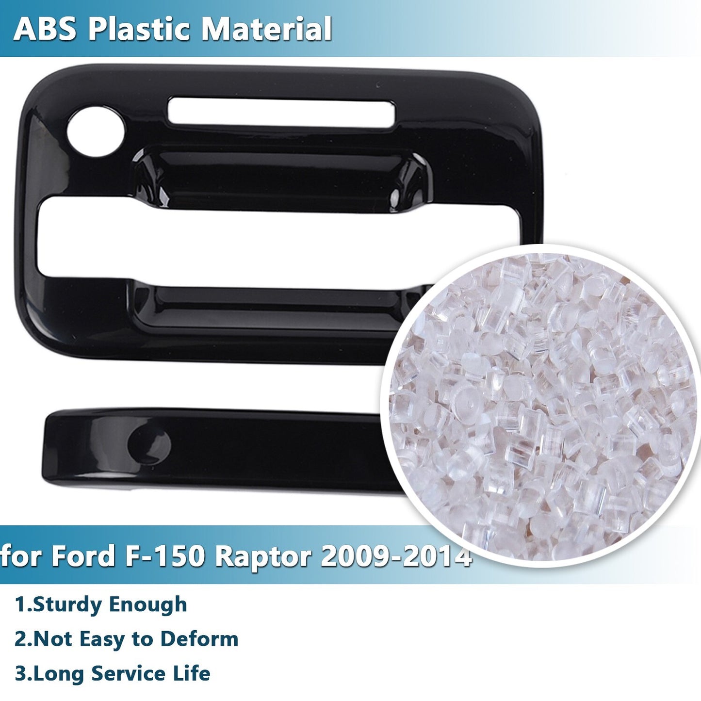 Exterior Outer Door Handle Bowl Cover Trim for Ford F150 2009-2014 2-Door