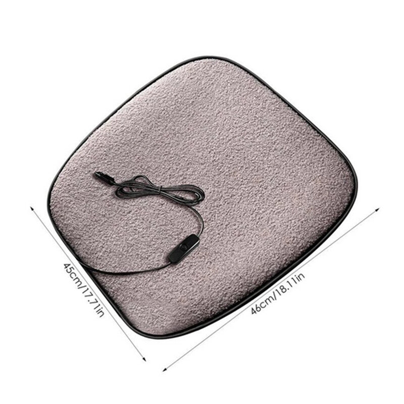Car Thermostat Heating Cushion Cover USB Heated for Seat Lamb Velvet Winter Part v
