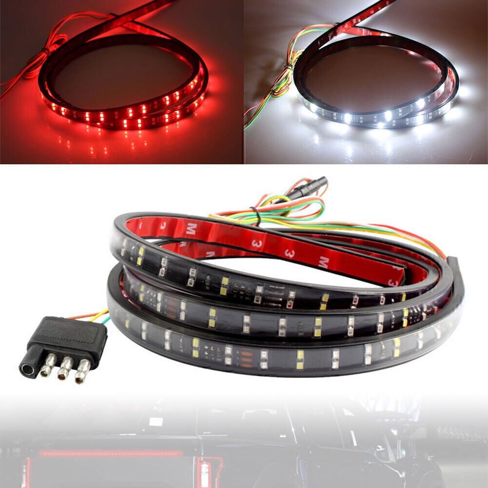 60 DOUBLE Row LED Teuck Tailgate Light Bar Strip Sequential Turn Signal Reverse