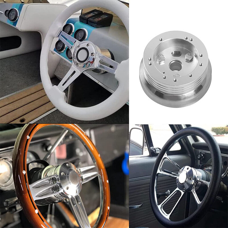 5 & 6 Hole Steering Wheel Polished Hub Adapter Aluminium Alloy Durable Part x1 v