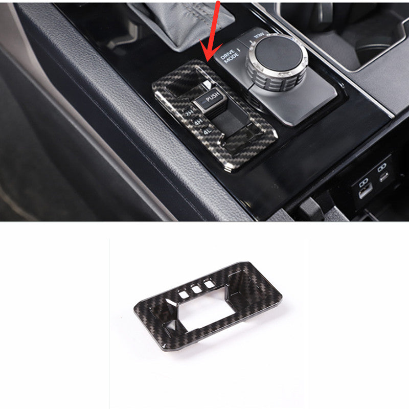 Carbon fiber Gear Shift Box Drive Panel Cover Trim For Tundra 2022 2023 v