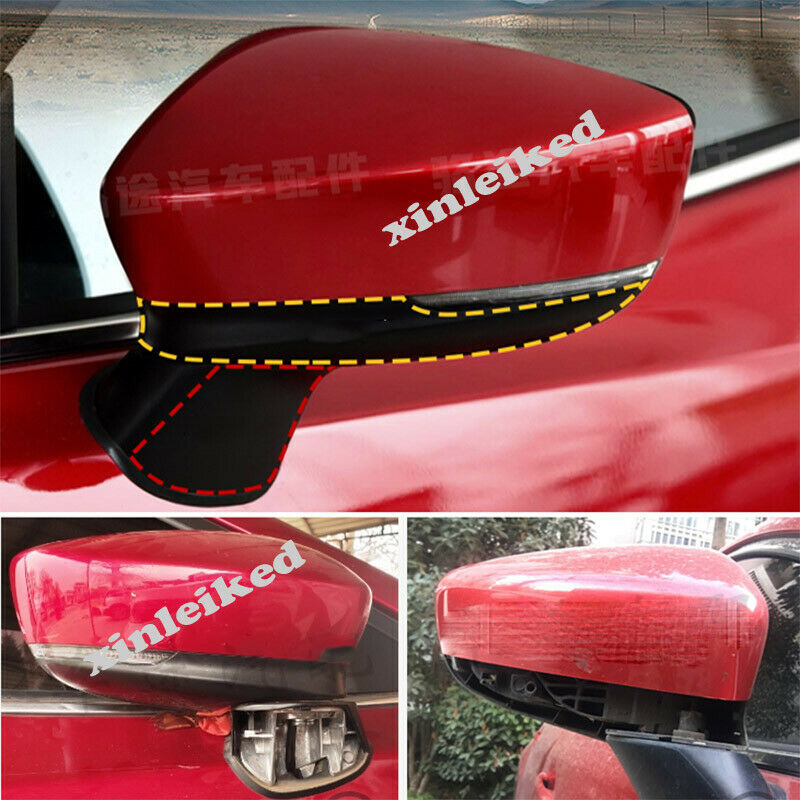 4X for Mazda 3 Axela 2017-2018 Black Base Side Rear View Mirror Shell (Replace)