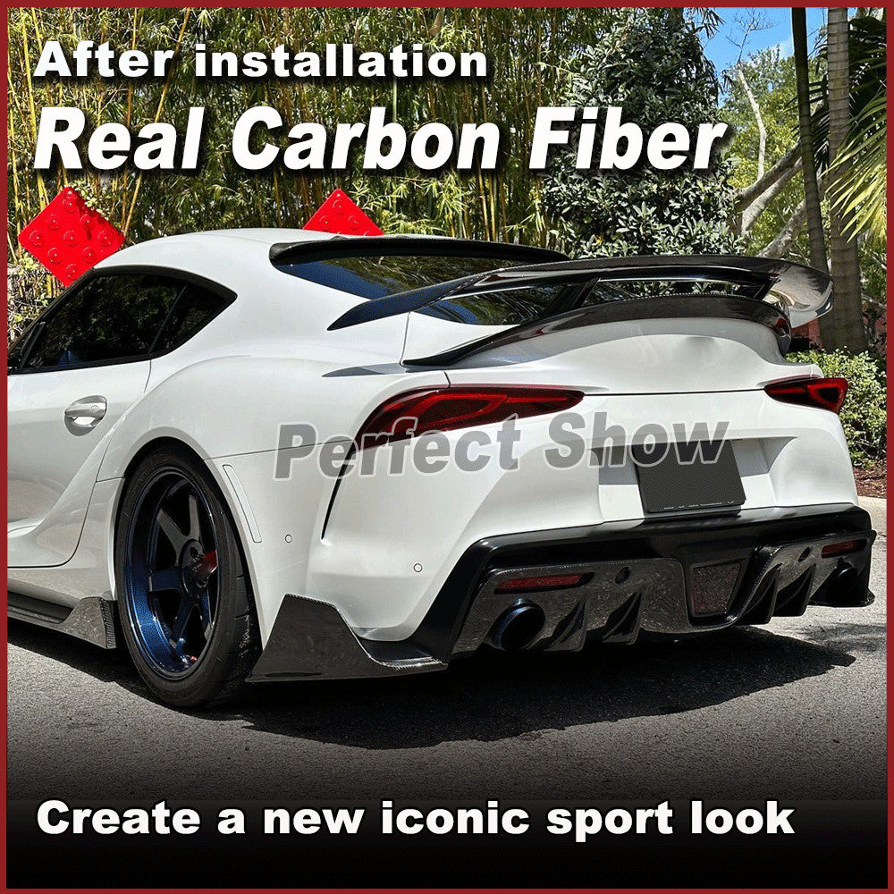for Toyota Supra A90 A91 MK5 2019-23 REAL Carbon Rear Bumper Splitter Lip Aprons