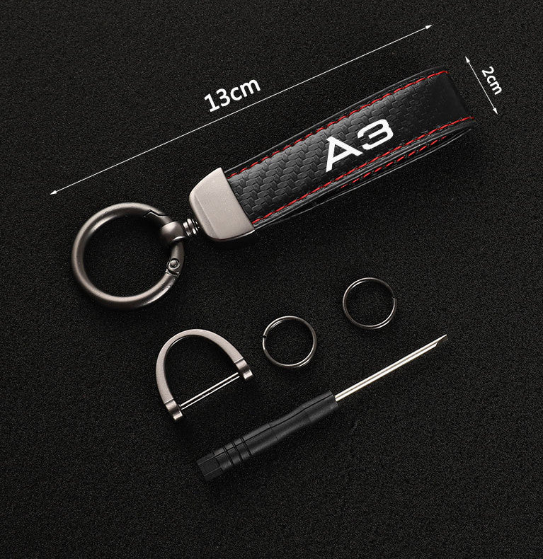 Suitable for Volvo XC60 car keychain, keychain, suede leather, horseshoe buckle accessories- v