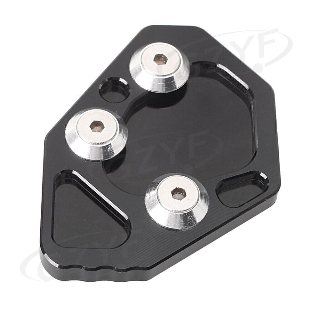for BMW K1200S/R K1300S/R Black 1X Side Stand Kickstand Plate Pad Big CNC