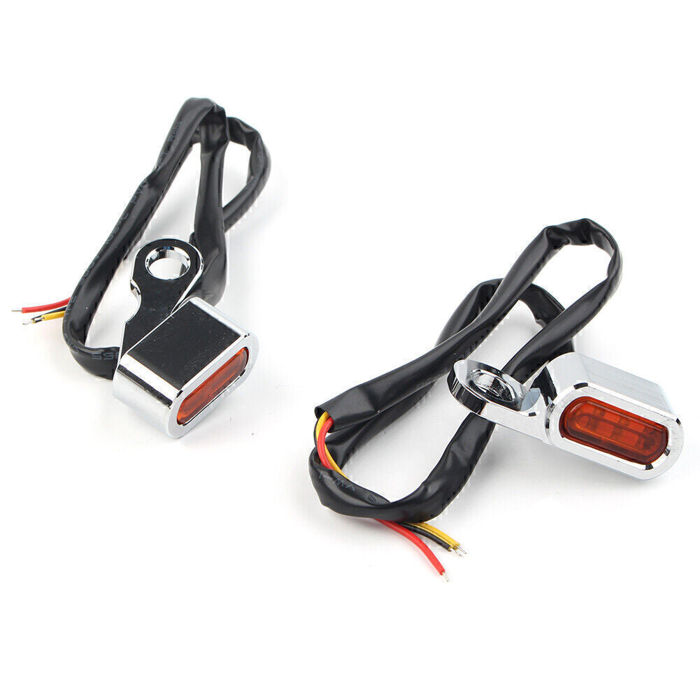 for Mini LED Turn Signal Indicator Amber Light Blinker Lamp Motorcycle Handlebar Kit Q