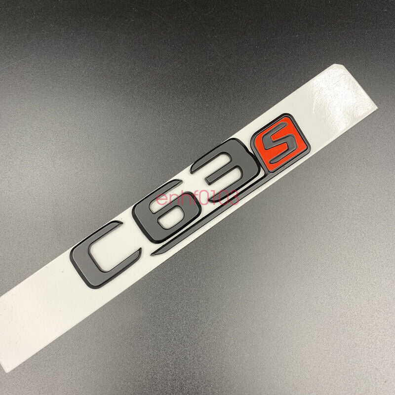 Matte black C63s AMG V8 BITURBO Trunk Emblem Badge Sticker For AMG