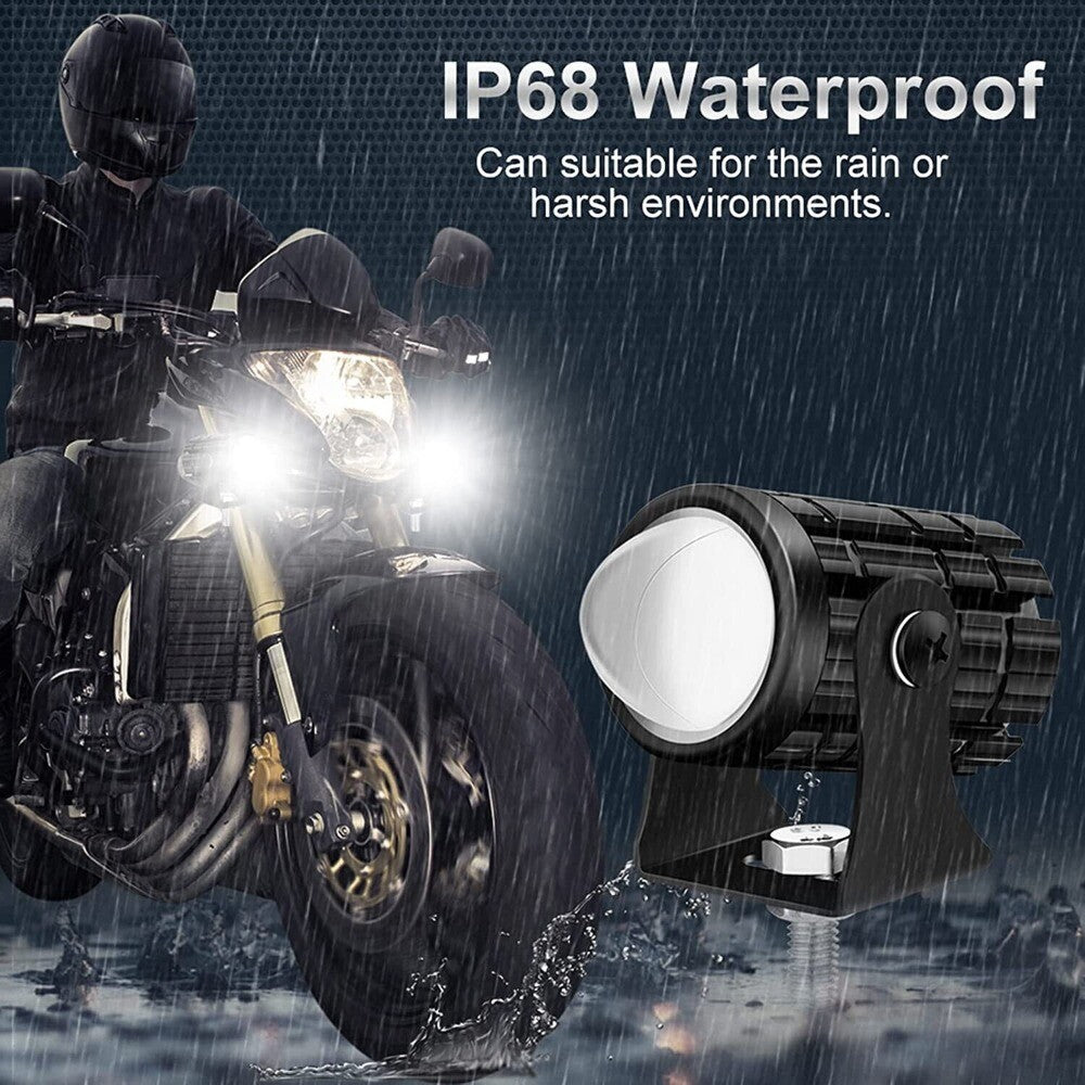 1LED Motorcycle Driving Light Headlight Dual Color Auxiliary Spotlight Fog Lamp n