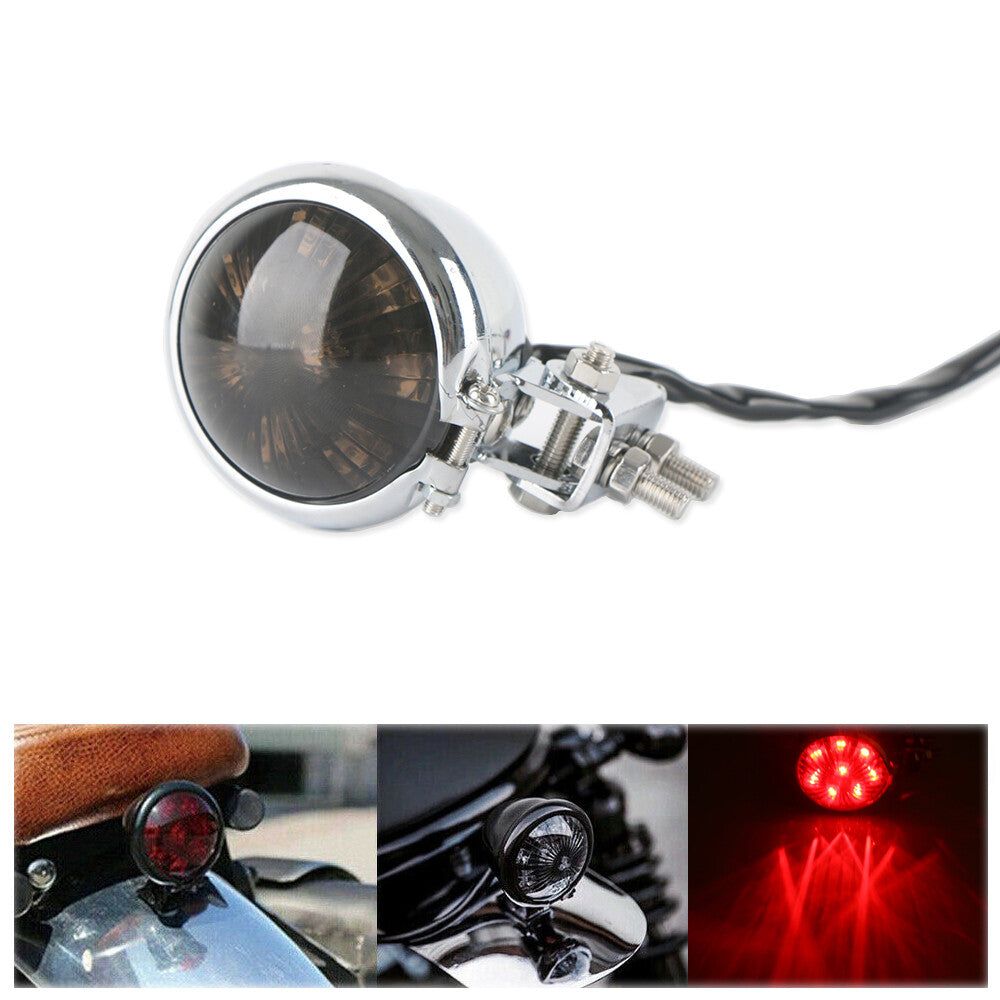LED taillights, brake stop lights, running lights, chrome alloy motorcycle lights suitable for Harley Bobber