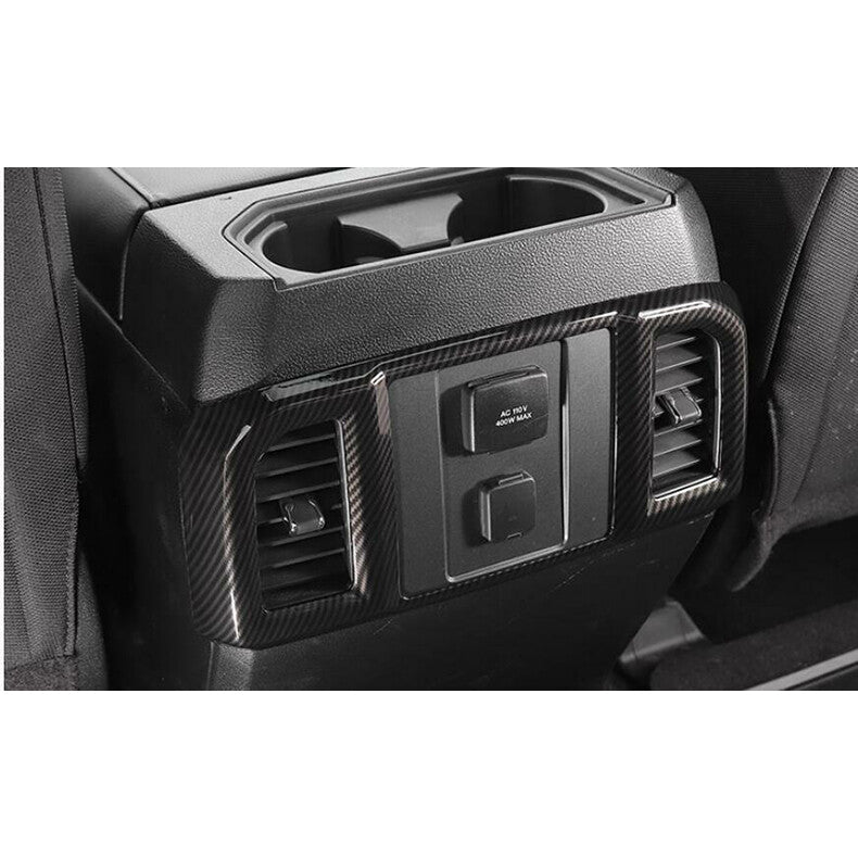 for Ford F150 2015-2020 Carbon Fiber Rear Row Air Outlet Vent frame Cover Trim