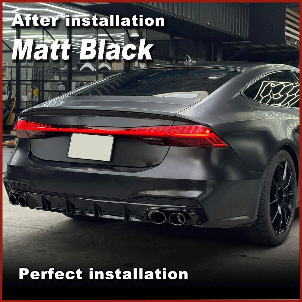 for Audi A7 Quattro Sportback 2019-2020 Rear Bumper Diffuser Lip W/Exhaust Tips
